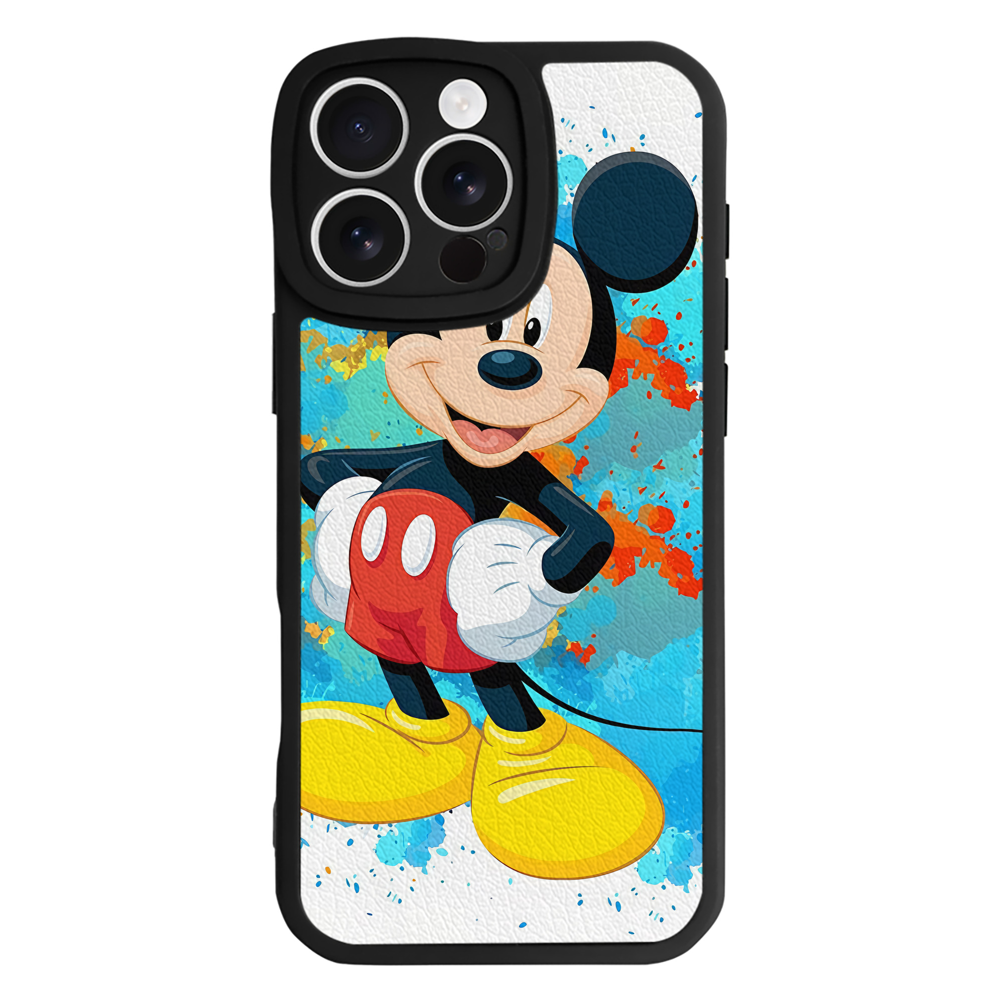 （画像用） ミッキーマウス Mickey Mouse 【iPhone 16シリーズ対応】シリコンスマホケース（レザー調） 材質：シリコン